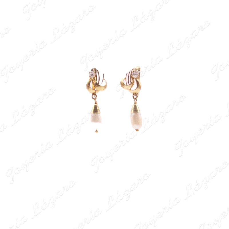 PEND. LARGOS ORO 18 KTS C. CATALAN PERLA PERA