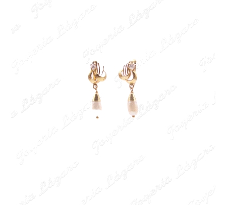 PEND. LARGOS ORO 18 KTS C. CATALAN PERLA PERA