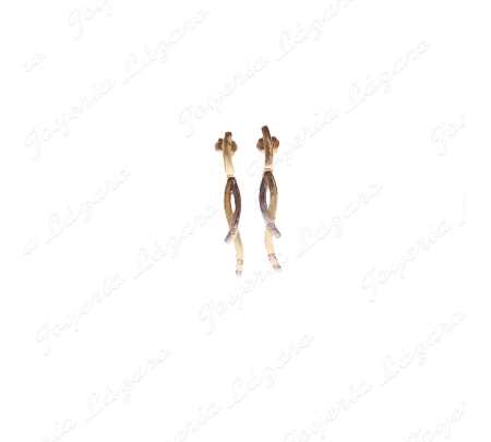 PEND. LARGOS ORO BIC.18 KTS 3 CIRCONIAS