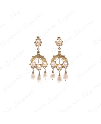 PEND. LARGOS ORO 18 KTS GITANILLAS PERLA CHUPON