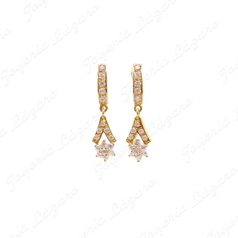 ORO 18 KTS PENDIENTES LARGOS ROSET.+CIRC