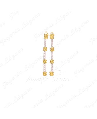 PEND. 18KTS LARGO BICOLOR CIRCO ENTREPIEZAS