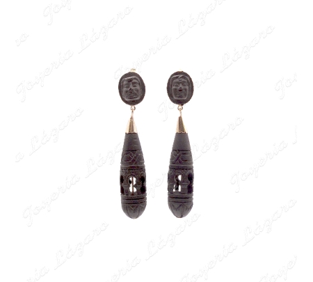 PEND. ORO 18 KTS EBANO/PALOSANTO, 54MM SIN LAZO C. CATALAN