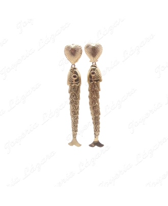 PEND. CORAL/SIMIL ORO 18 KTS PEZ +VIEIRA  8CM