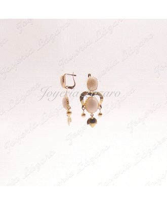 ORO 18 KTS PENDIENTES CORAL BL,