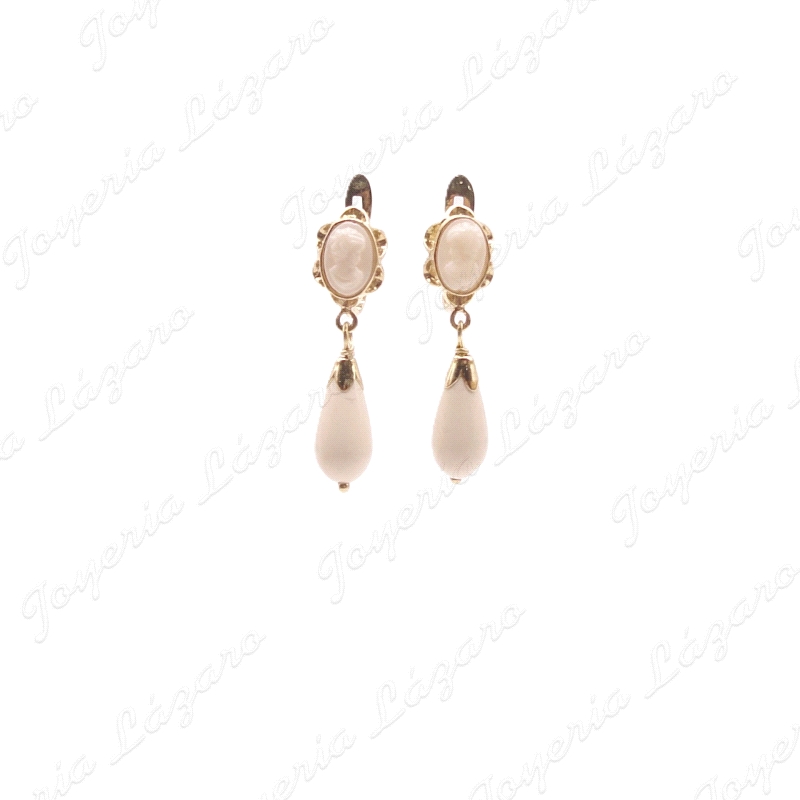 ORO 18 KTS PEND. CHUPONES BLANCOS CARITA 6X4+CHUPON SIN LAZO