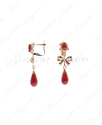 PEND. 18KT CORAL LAZO+CARITA