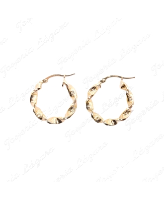 PEND. AROS ORO 18 KTS RIZADOS 21MM EXT. TALLADOS RAYAS