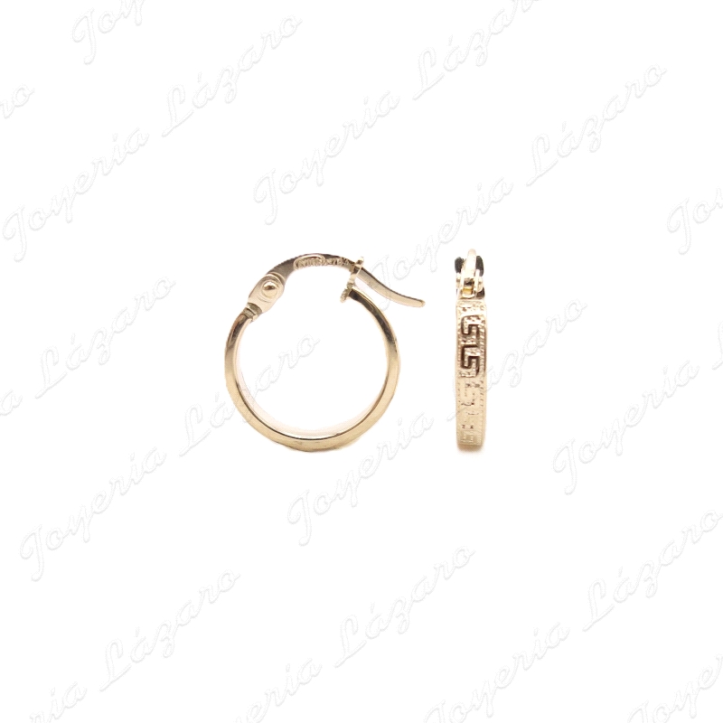 PEND. AROS ORO 18 KTS 2X1-10MM GRECA FINO