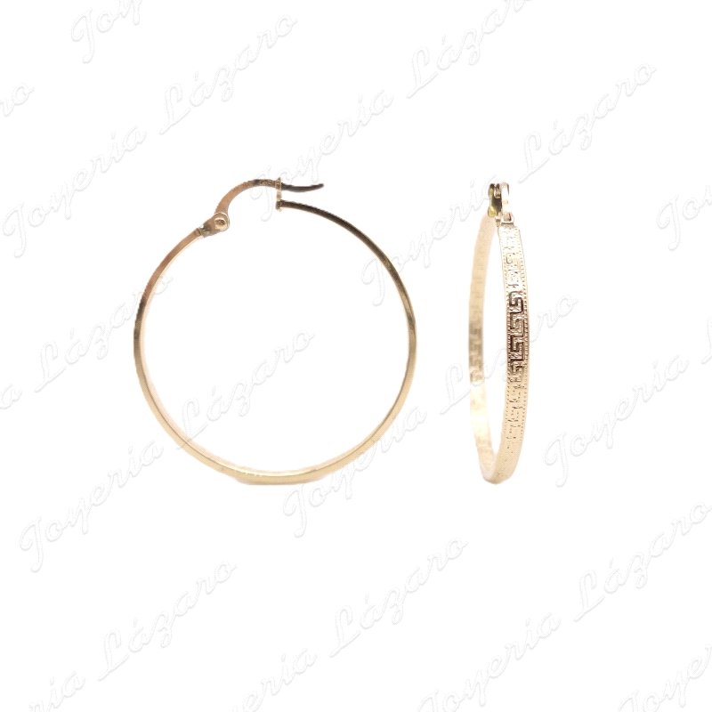 PEND. AROS ORO 18 KTS GRECA 2MM X26MM INT.