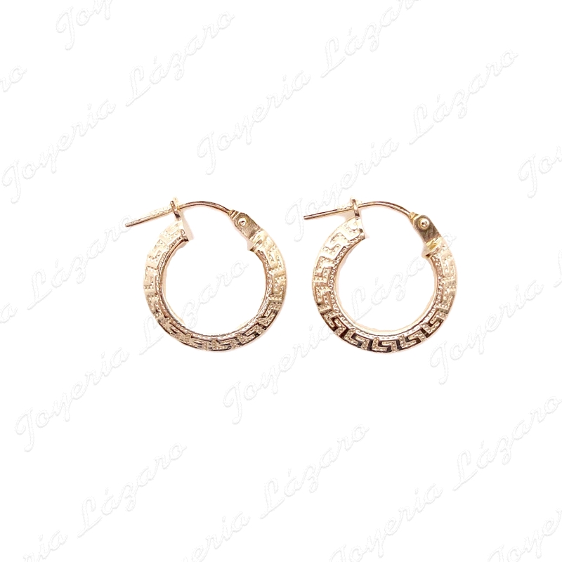 PEND. AROS ORO 18 KTS CONICO GRECA 13MM EXT