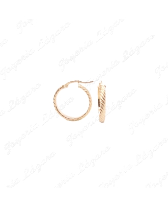 PEND. AROS ORO 18 KTS 1/2 CAÑA TRENZADO 3MMX16