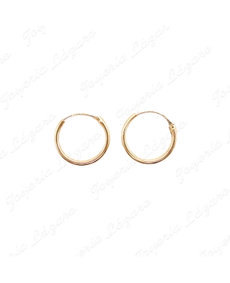 PEND. AROS ORO 18 KTS LIGERO TUBO SIMPLE, 1.5X14MM