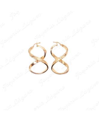 PEND. AROS ORO 18 KTS OCHOS 4X40MM TABLA GRECA