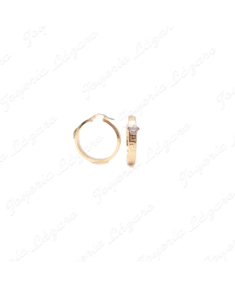 PEND. AROS ORO 18 KTS TABLA GRECA  4MMX15INT.+CARA BLANCA