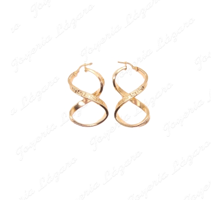 PEND. AROS ORO 18 KTS OCHO GRECA 4X40MM