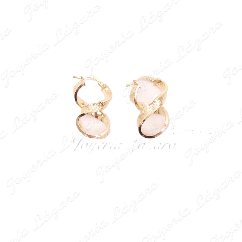 PEND. AROS ORO 18 KTS OCHO GRECA 4MMX25