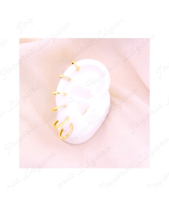 PEND. AROS ORO 18 KTS  10MM EXT, BISAGRA Y CIRCONITAS