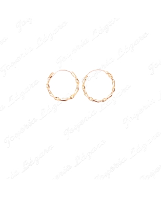 PEND. AROS ORO 18 KTS TUBO LISOS 2X40MM INT