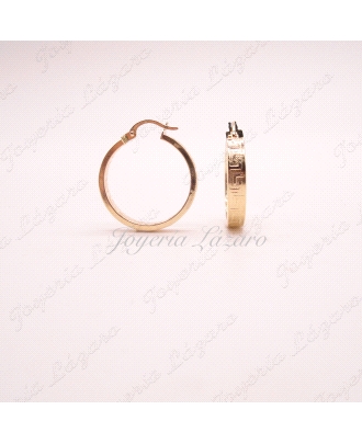 AROS TABLA CON GRECA VERSA. DENTRO Y FUERA, 4mm. ancho X 20mm diametro interior