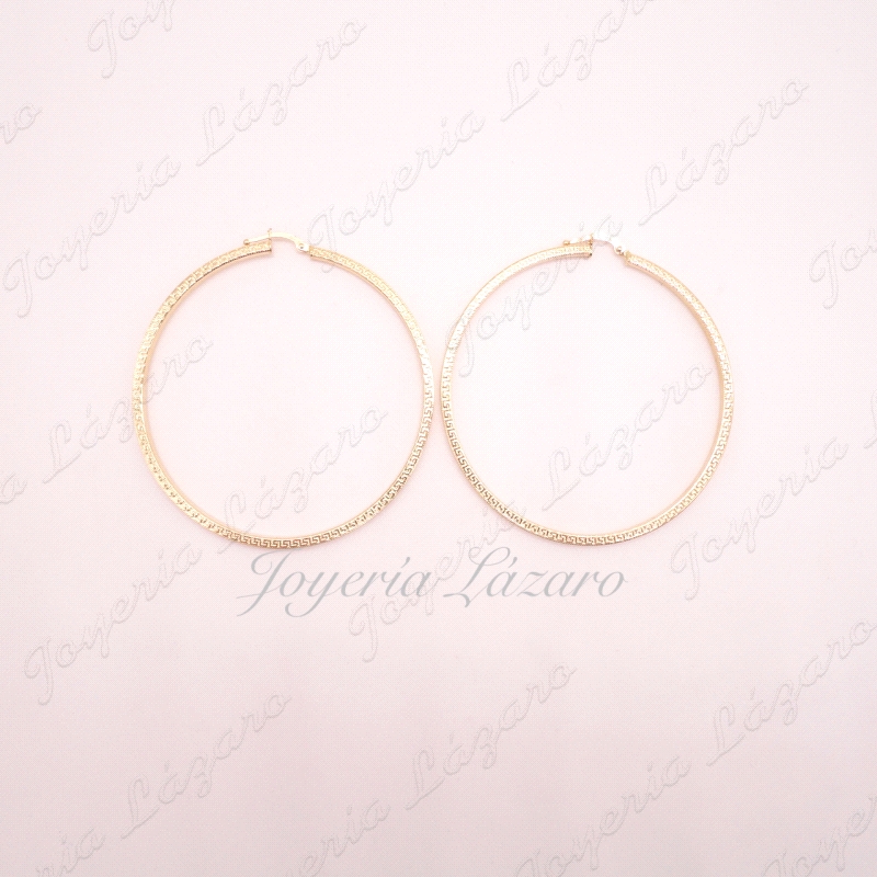 ORO 18 KTS PENDIENTES AROS GRECA 54INTX2