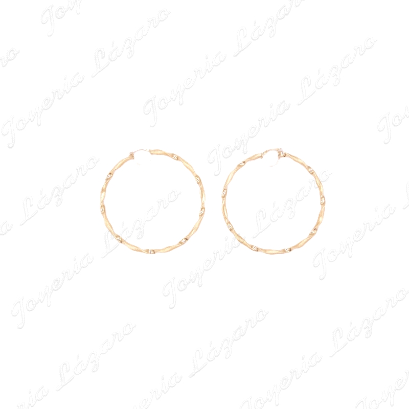 ORO 18 KTS PENDIENTES AROS  RIZO 60MM
