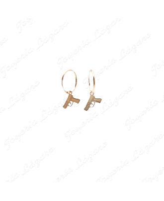 ORO 18 KTS PENDIENTES AROS+PISTOLAS PLANAS