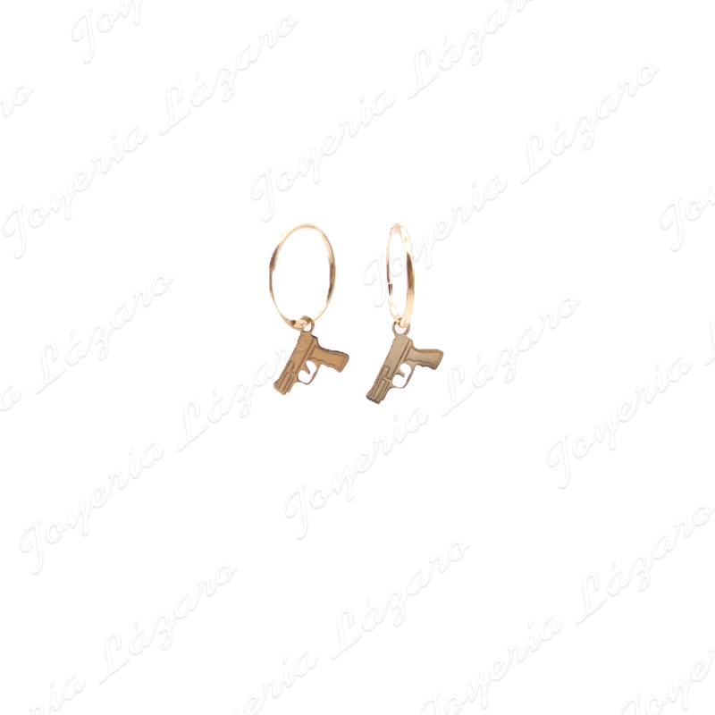 ORO 18 KTS PENDIENTES AROS+PISTOLAS PLANAS