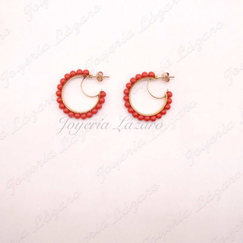 PEND. 18KTS AROS TURQUESA O CORAL