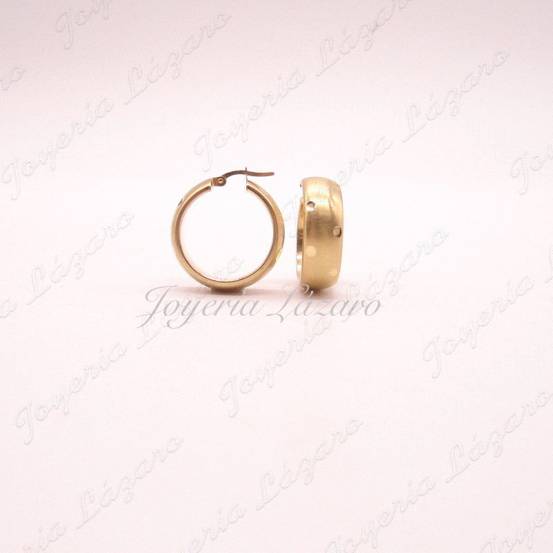 PENDIENTES ARO 18KT,MATE.DIAMETRO 29MM,ANCHO,8MM