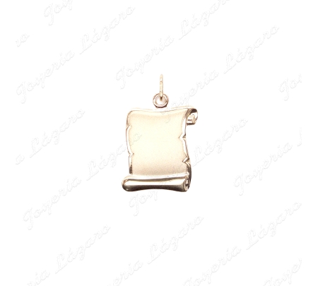 PLACA ORO 18 KTS PERGAMINO 21X26MM