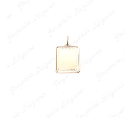 PLACA ORO 18 KTS 20X17MM GRECA FILO