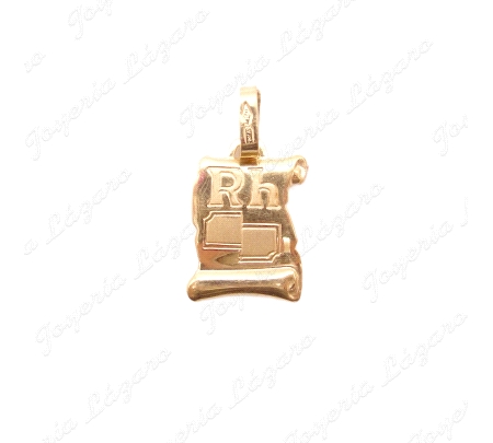 PLACA ORO 18 KTS PERGAMINO RH