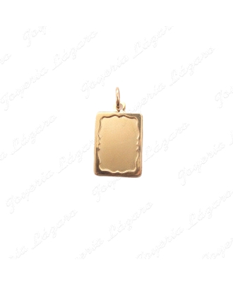 PLACA ORO 18 KTS 14X20MM MARCO CON FORMA