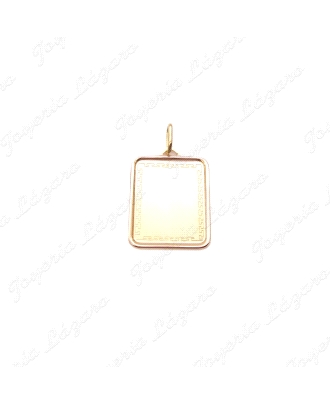 PLACA ORO 18 KTS RECT,FILO + TALLA GRECA