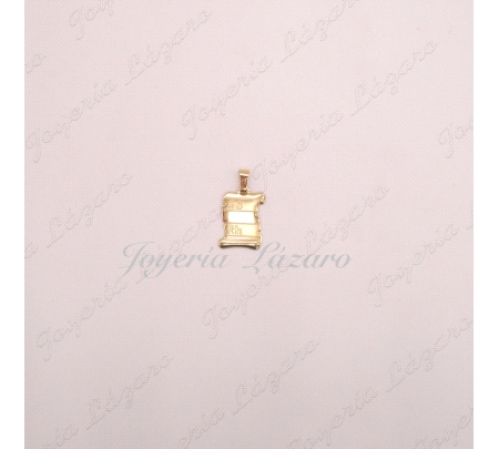 ORO 18 KTS PLACA PERGAMINO RH