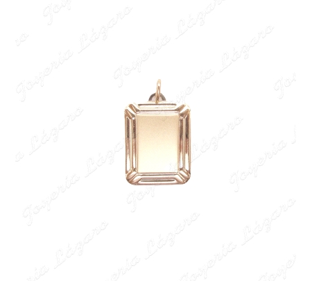 COLG. PLACA 18KT RECTANGULAR MARCO 24X19MM