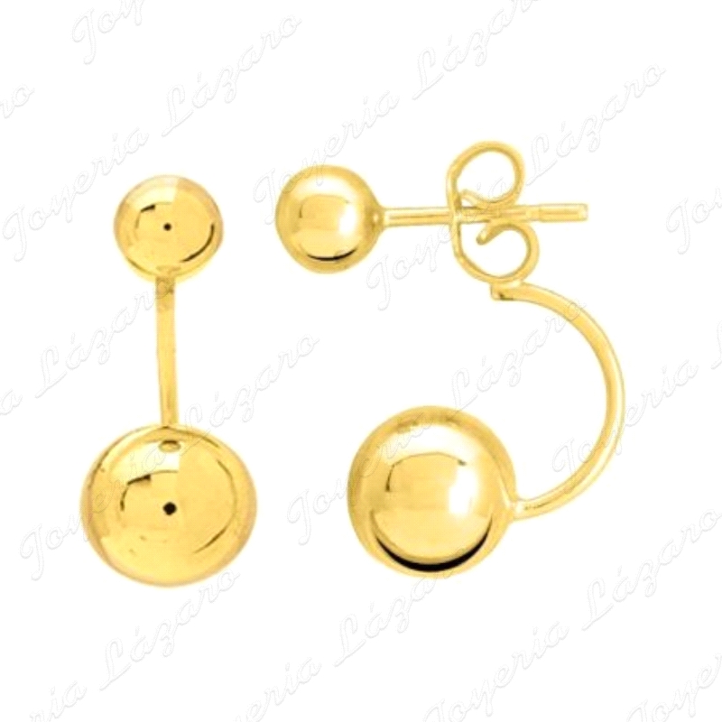 PEND. ORO 18 KTS BOLITA EN LOBULO+BOLA DEBAJO LOBULO C. PRESION