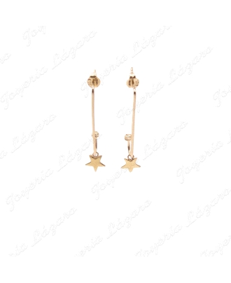 PEND. ORO 18 KTS PRESION, PALO RIGIDO +BOLA+ESTRELLA