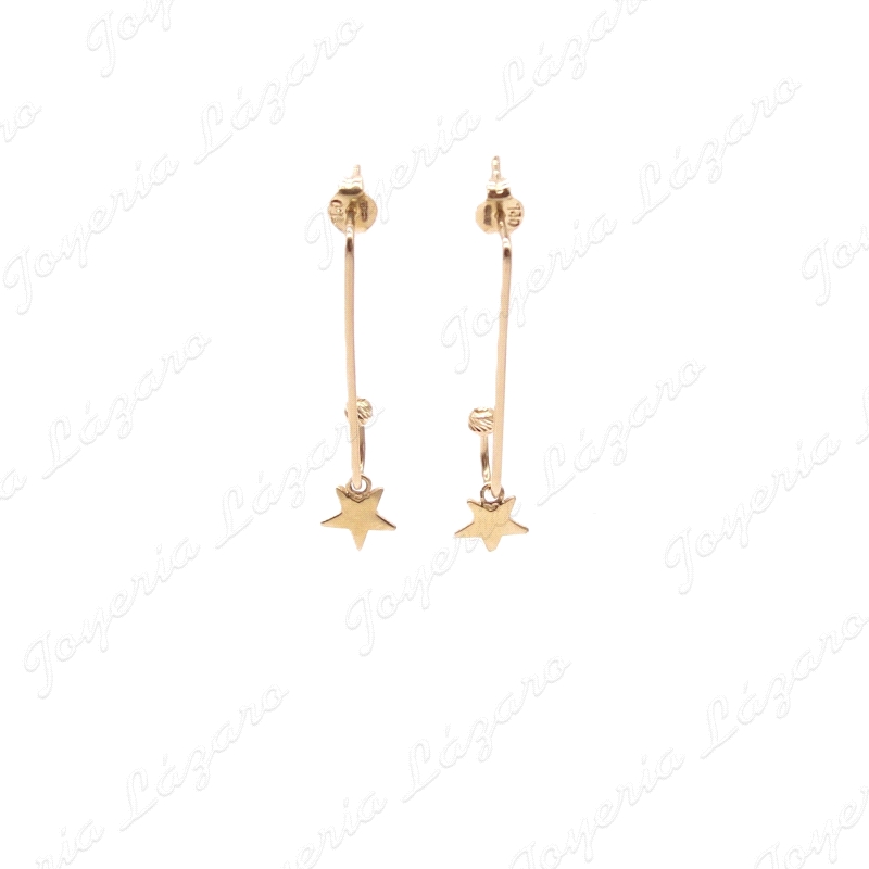 PEND. ORO 18 KTS PRESION, PALO RIGIDO +BOLA+ESTRELLA