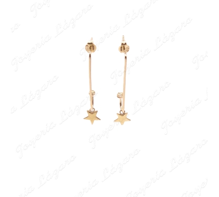 PEND. ORO 18 KTS PRESION, PALO RIGIDO +BOLA+ESTRELLA