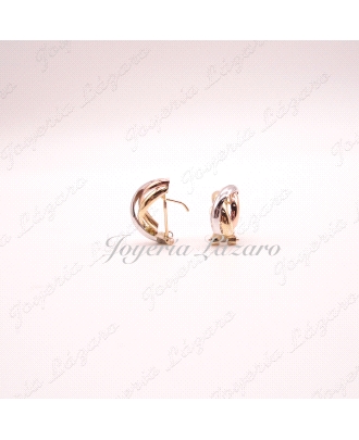 ORO 18 KTS PEND. OMEGA,MEDIOS AROS TRICOLOR