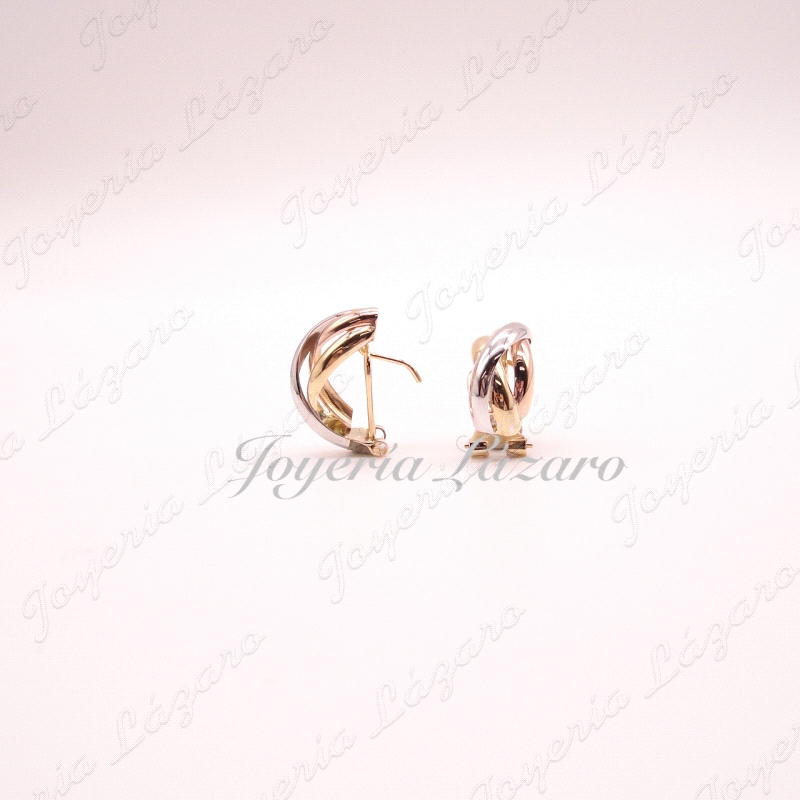 ORO 18 KTS PEND. OMEGA,MEDIOS AROS TRICOLOR