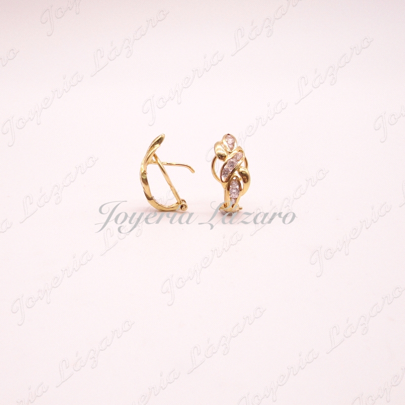 ORO 18 KTS PENDIENTES SEÑRA.OMEGA CIRCO  ENLAZADOS