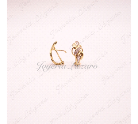 ORO 18 KTS PENDIENTES SEÑRA.OMEGA CIRCO ENLAZADOS