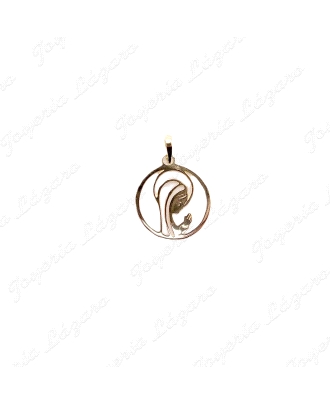 MEDALLA ORO 18 KTS CALADA VIRGEN NIÑA 14MM