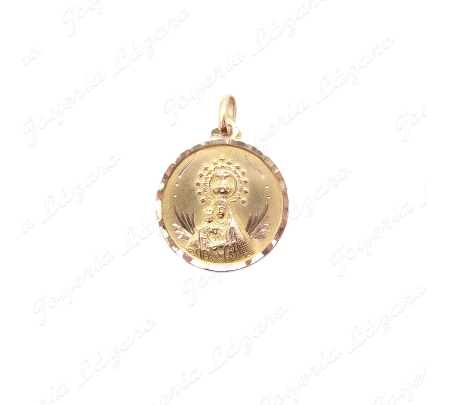 MEDALLA ORO 18 KTS ESCAPULARIO VIRGEN DEL MAR ALMERIA 26MM FILO GALLON