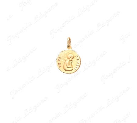 MEDALLA ORO 18 KTS 15mm ANGELITO YO TE CUIDARÉ