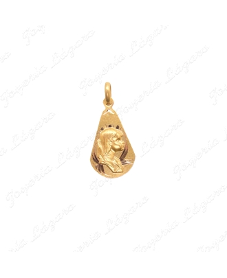 MEDALLA ORO 18 KTS VIRGEN NIÑA PLACA GOTA