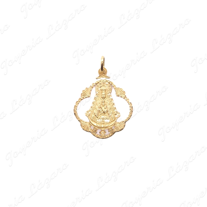 MEDALLA ORO 18 KTS V. ROCIO CON MARCO 33MMX33MM